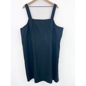 J.CREW Women's Square Neck A-line Black Linen Blend Dress Plus Size 24